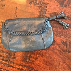 Hobo leather clutch - navy blue